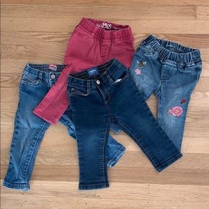 Bundle of girls jeans size all size 12-18 months
